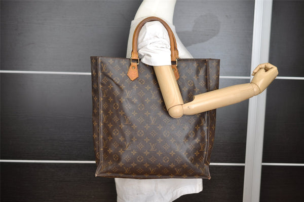 Authentic Louis Vuitton Monogram Sac Plat Hand Tote Bag M51140 LV 4476I