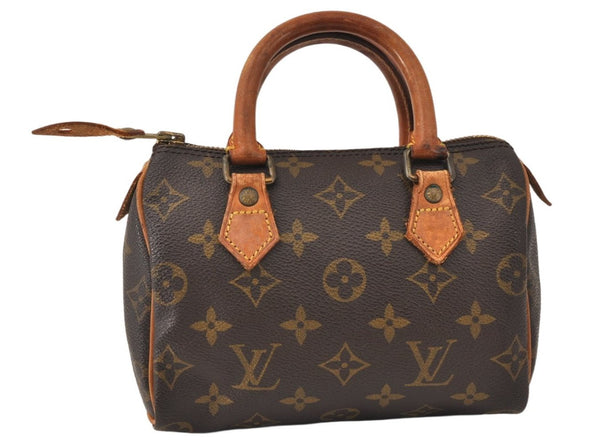 Authentic Louis Vuitton Monogram Mini Speedy Hand Bag Purse Old Model LV 4477K