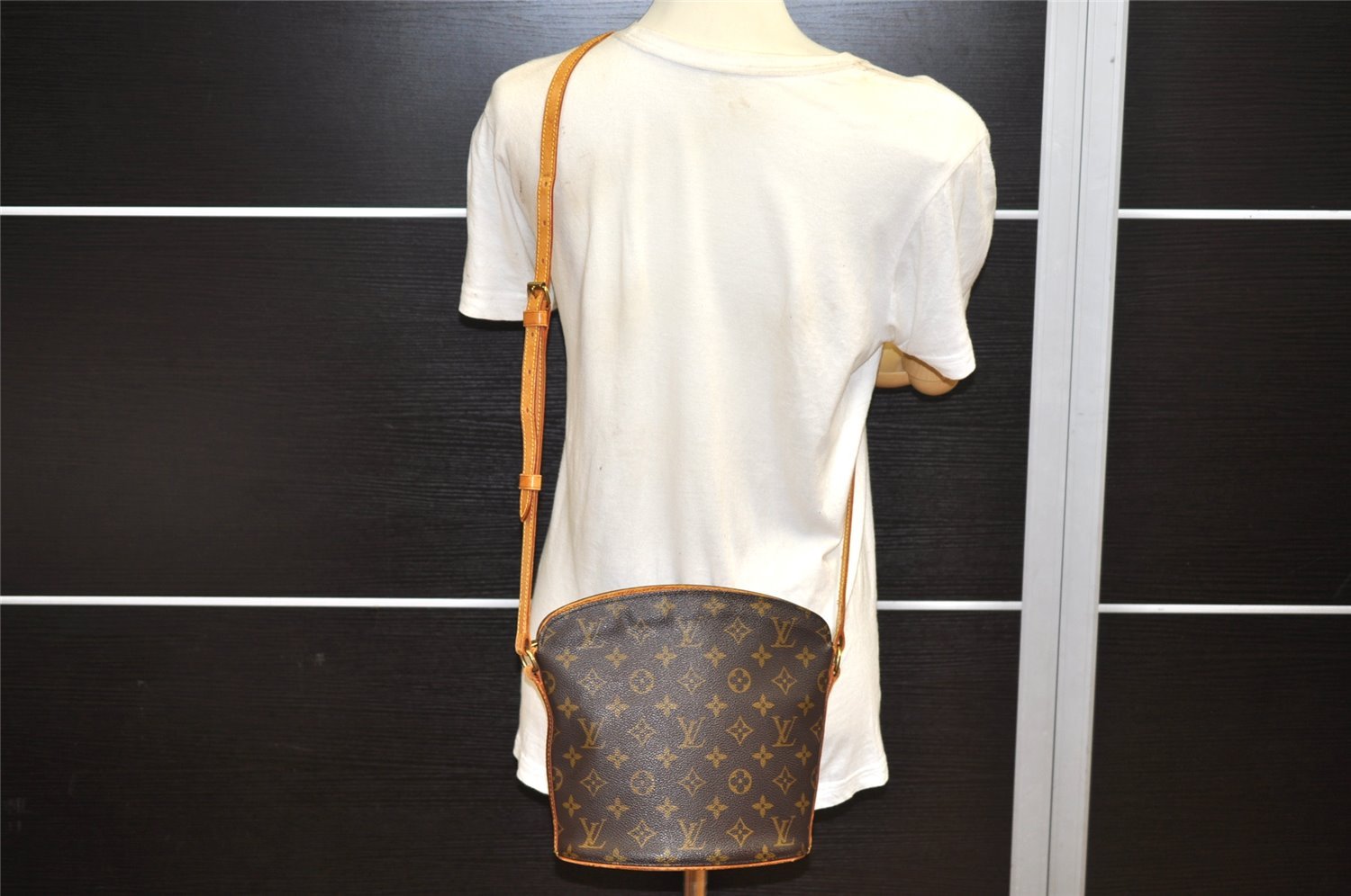 Authentic Louis Vuitton Monogram Drouot Shoulder Cross Body Bag M51290 LV 4480K