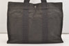 Authentic HERMES Vintage Her Line MM Hand Tote Bag Nylon Gray 4481J