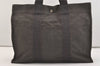 Authentic HERMES Vintage Her Line MM Hand Tote Bag Nylon Gray 4481J