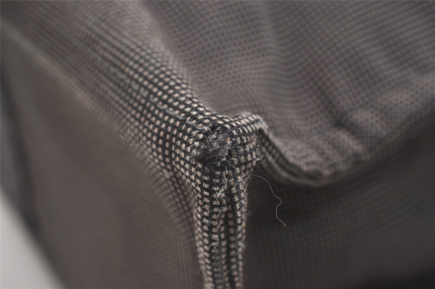 Authentic HERMES Vintage Her Line MM Hand Tote Bag Nylon Gray 4481J