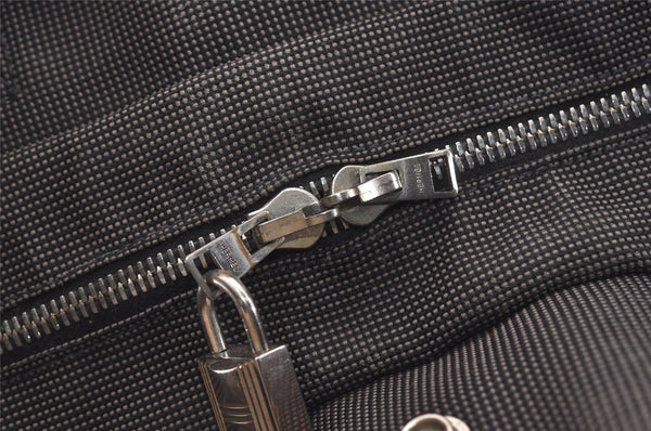 Authentic HERMES Vintage Her Line MM Hand Tote Bag Nylon Gray 4481J