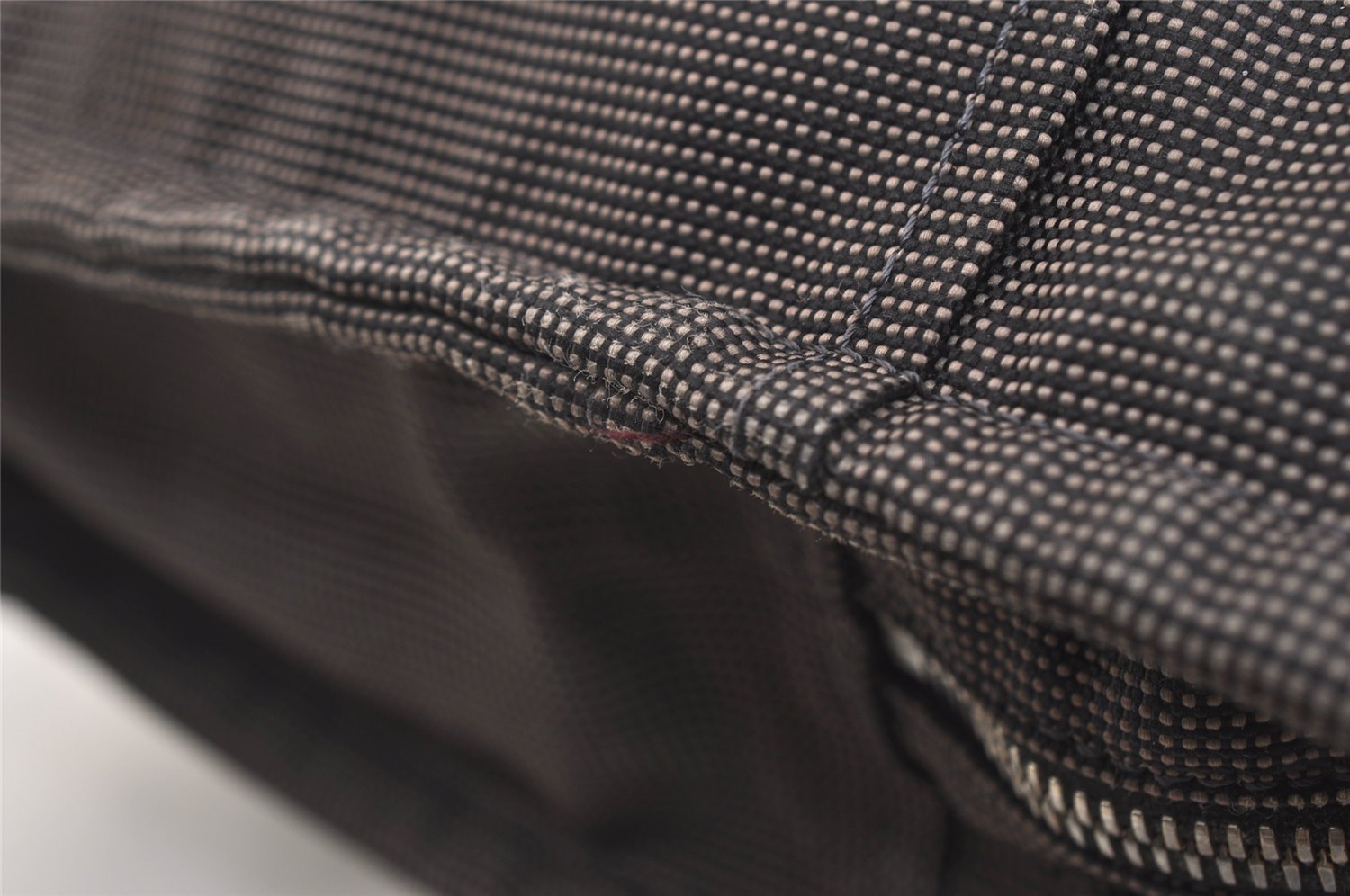 Authentic HERMES Vintage Her Line MM Hand Tote Bag Nylon Gray 4481J