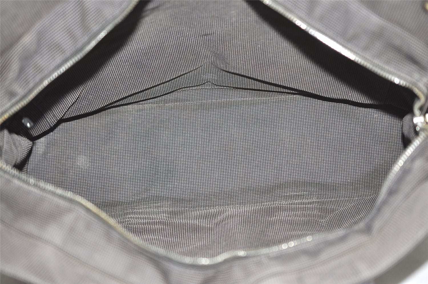 Authentic HERMES Vintage Her Line MM Hand Tote Bag Nylon Gray 4481J