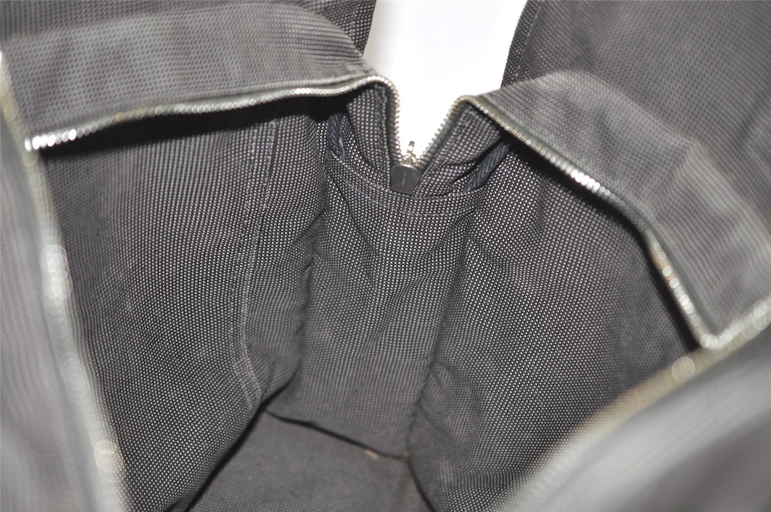 Authentic HERMES Vintage Her Line MM Hand Tote Bag Nylon Gray 4481J