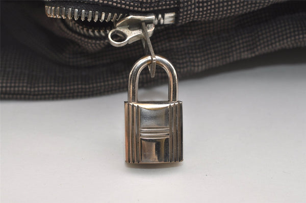 Authentic HERMES Vintage Her Line MM Hand Tote Bag Nylon Gray 4481J