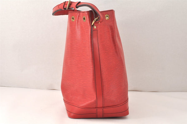 Authentic Louis Vuitton Epi Noe Shoulder Drawstring Bag Red M44007 LV 4481K