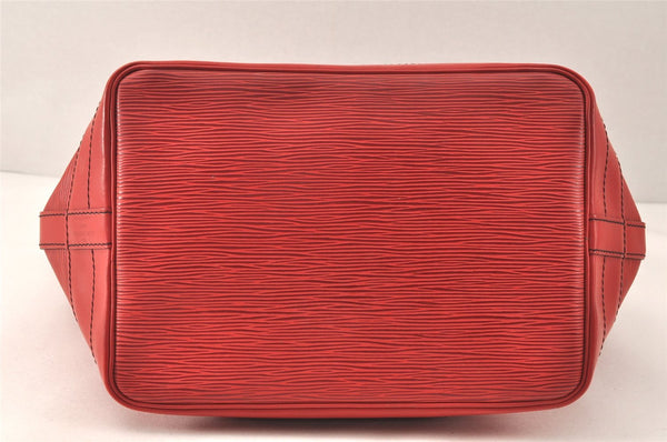 Authentic Louis Vuitton Epi Noe Shoulder Drawstring Bag Red M44007 LV 4481K