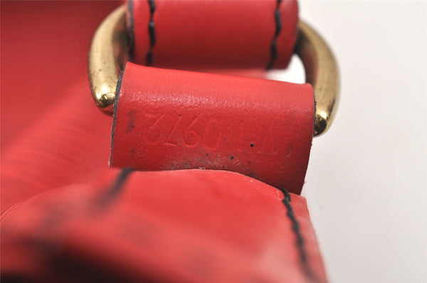 Authentic Louis Vuitton Epi Noe Shoulder Drawstring Bag Red M44007 LV 4481K