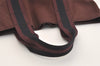 Authentic HERMES Fourre Tout Cabas Hand Tote Bag Canvas Bordeaux Black 4482J