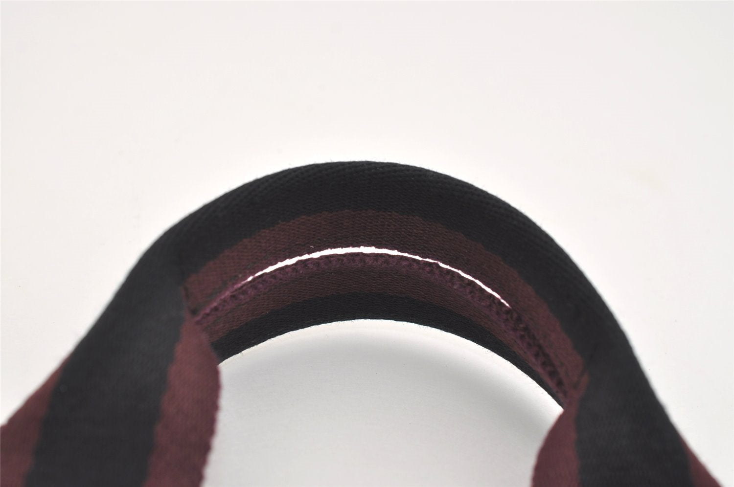 Authentic HERMES Fourre Tout Cabas Hand Tote Bag Canvas Bordeaux Black 4482J