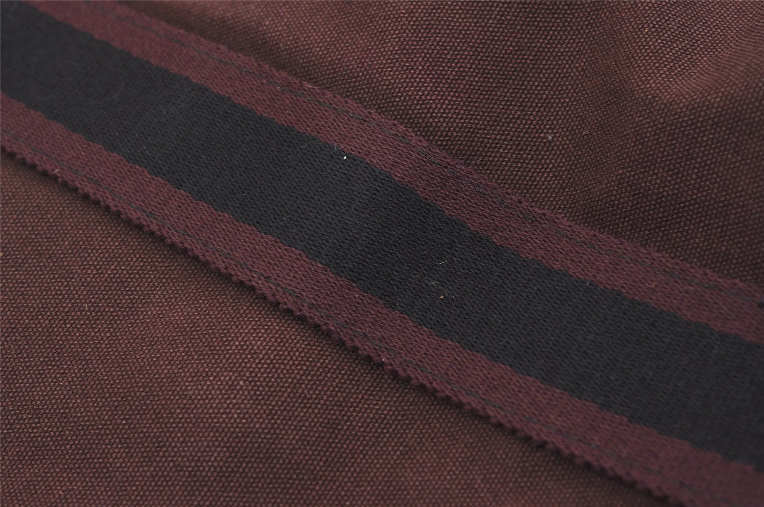 Authentic HERMES Fourre Tout Cabas Hand Tote Bag Canvas Bordeaux Black 4482J