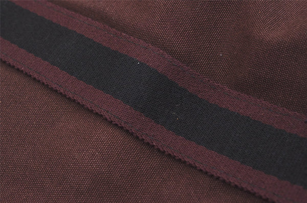 Authentic HERMES Fourre Tout Cabas Hand Tote Bag Canvas Bordeaux Black 4482J