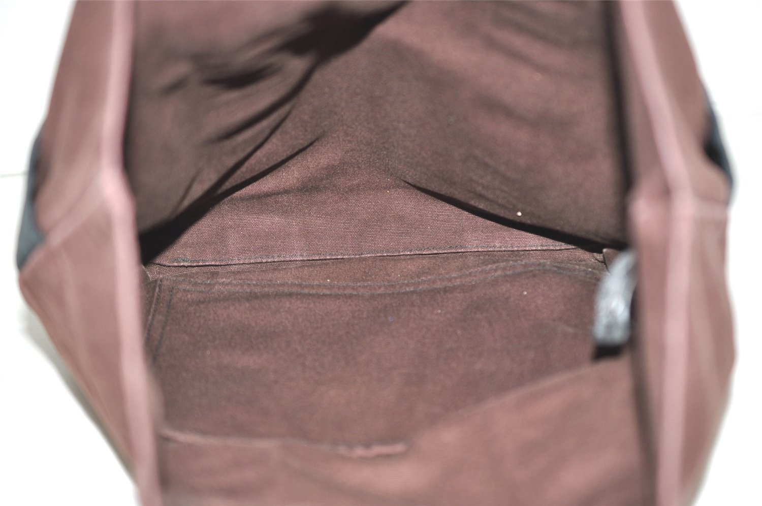 Authentic HERMES Fourre Tout Cabas Hand Tote Bag Canvas Bordeaux Black 4482J