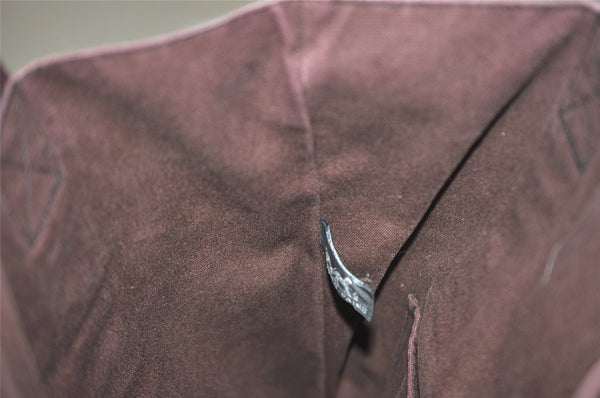 Authentic HERMES Fourre Tout Cabas Hand Tote Bag Canvas Bordeaux Black 4482J