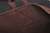 Authentic HERMES Fourre Tout Cabas Hand Tote Bag Canvas Bordeaux Black 4482J