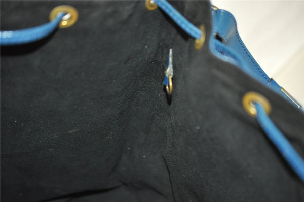 Authentic Louis Vuitton Epi Noe Shoulder Drawstring Bag Blue M44005 LV 4483I