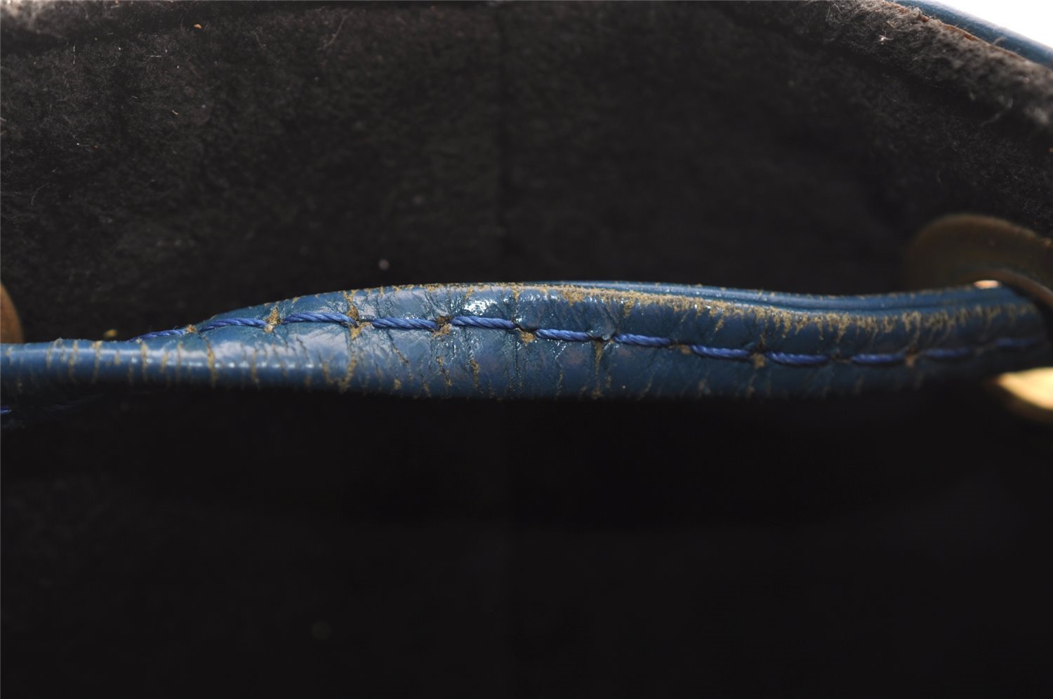 Authentic Louis Vuitton Epi Noe Shoulder Drawstring Bag Blue M44005 LV 4483I