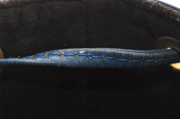 Authentic Louis Vuitton Epi Noe Shoulder Drawstring Bag Blue M44005 LV 4483I