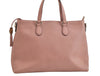 Authentic GUCCI Bamboo 2Way Shoulder Tote Bag Leather 449643 Pink 4484K