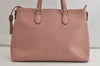 Authentic GUCCI Bamboo 2Way Shoulder Tote Bag Leather 449643 Pink 4484K