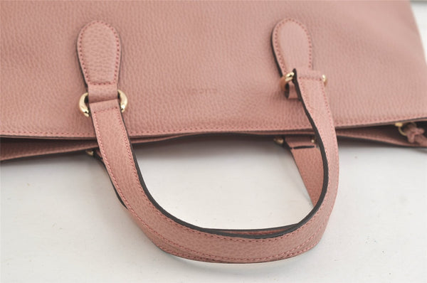 Authentic GUCCI Bamboo 2Way Shoulder Tote Bag Leather 449643 Pink 4484K