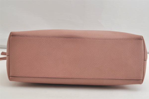 Authentic GUCCI Bamboo 2Way Shoulder Tote Bag Leather 449643 Pink 4484K