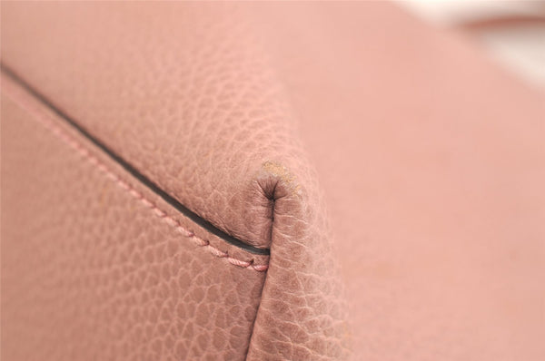 Authentic GUCCI Bamboo 2Way Shoulder Tote Bag Leather 449643 Pink 4484K