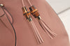 Authentic GUCCI Bamboo 2Way Shoulder Tote Bag Leather 449643 Pink 4484K
