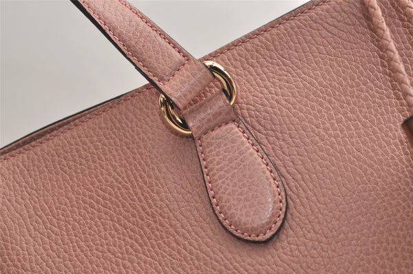 Authentic GUCCI Bamboo 2Way Shoulder Tote Bag Leather 449643 Pink 4484K