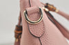 Authentic GUCCI Bamboo 2Way Shoulder Tote Bag Leather 449643 Pink 4484K