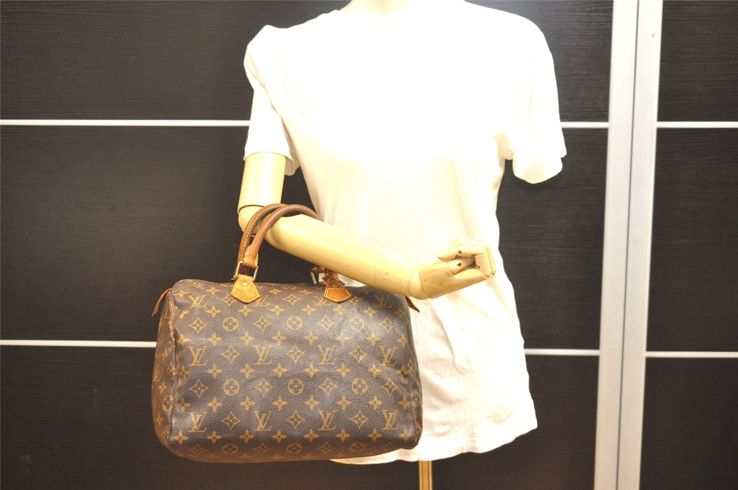 Authentic Louis Vuitton Monogram Speedy 30 Hand Boston Bag M41526 Junk 4485I
