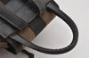 Authentic FENDI Pequin Pattern Canvas Leather Backpack Purse Brown Black 4485K