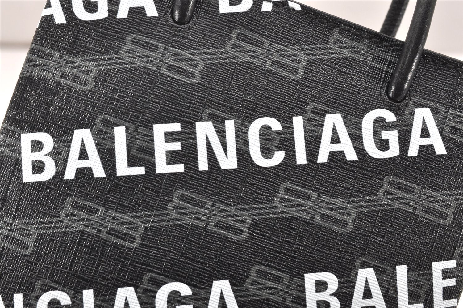 Authentic BALENCIAGA Large Shopping Bag 2Way Hand Bag Leather 693805 Black 4486K