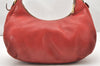 Authentic PRADA Leather Nappa Plastic Chain Shoulder Hand Bag Red 4487K