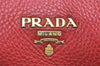 Authentic PRADA Leather Nappa Plastic Chain Shoulder Hand Bag Red 4487K