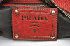 Authentic PRADA Leather Nappa Plastic Chain Shoulder Hand Bag Red 4487K