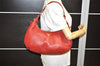 Authentic PRADA Leather Nappa Plastic Chain Shoulder Hand Bag Red 4487K