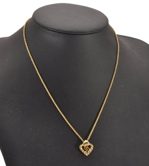 Authentic Christian Dior Gold Tone Chain Pendant Necklace CD 4488J