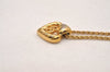 Authentic Christian Dior Gold Tone Chain Pendant Necklace CD 4488J