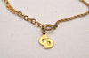 Authentic Christian Dior Gold Tone Chain Pendant Necklace CD 4488J