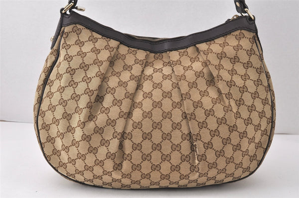 Authentic GUCCI Sukey Shoulder Hand Bag GG Canvas Leather 232955 Brown 4488K