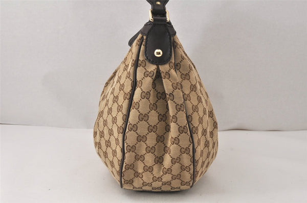 Authentic GUCCI Sukey Shoulder Hand Bag GG Canvas Leather 232955 Brown 4488K