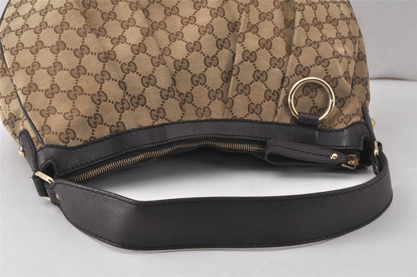 Authentic GUCCI Sukey Shoulder Hand Bag GG Canvas Leather 232955 Brown 4488K