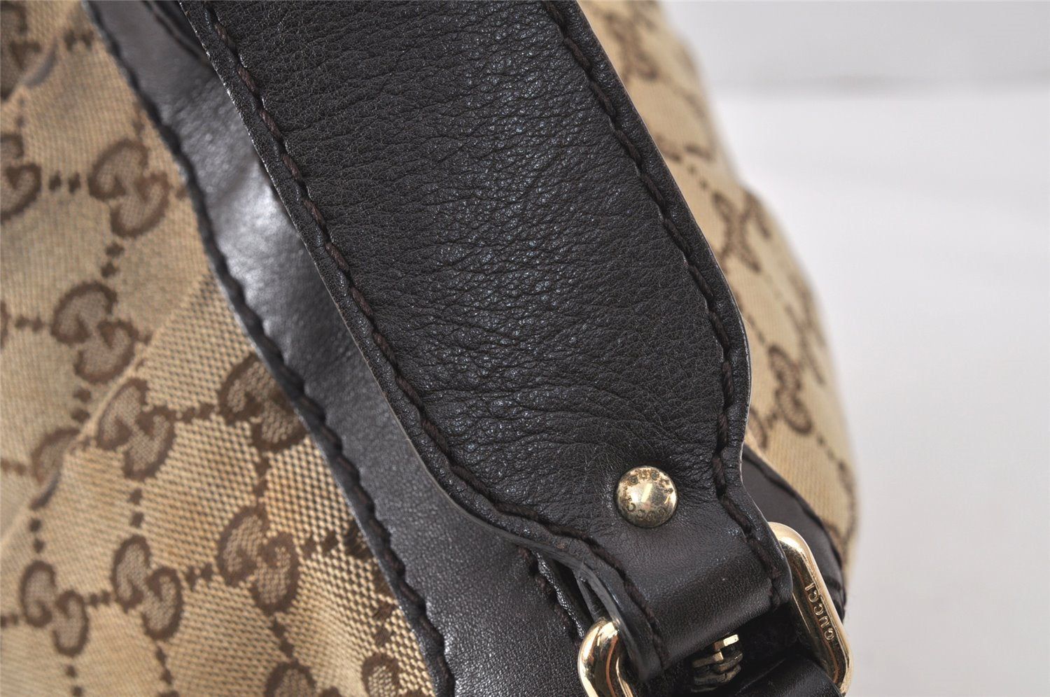 Authentic GUCCI Sukey Shoulder Hand Bag GG Canvas Leather 232955 Brown 4488K