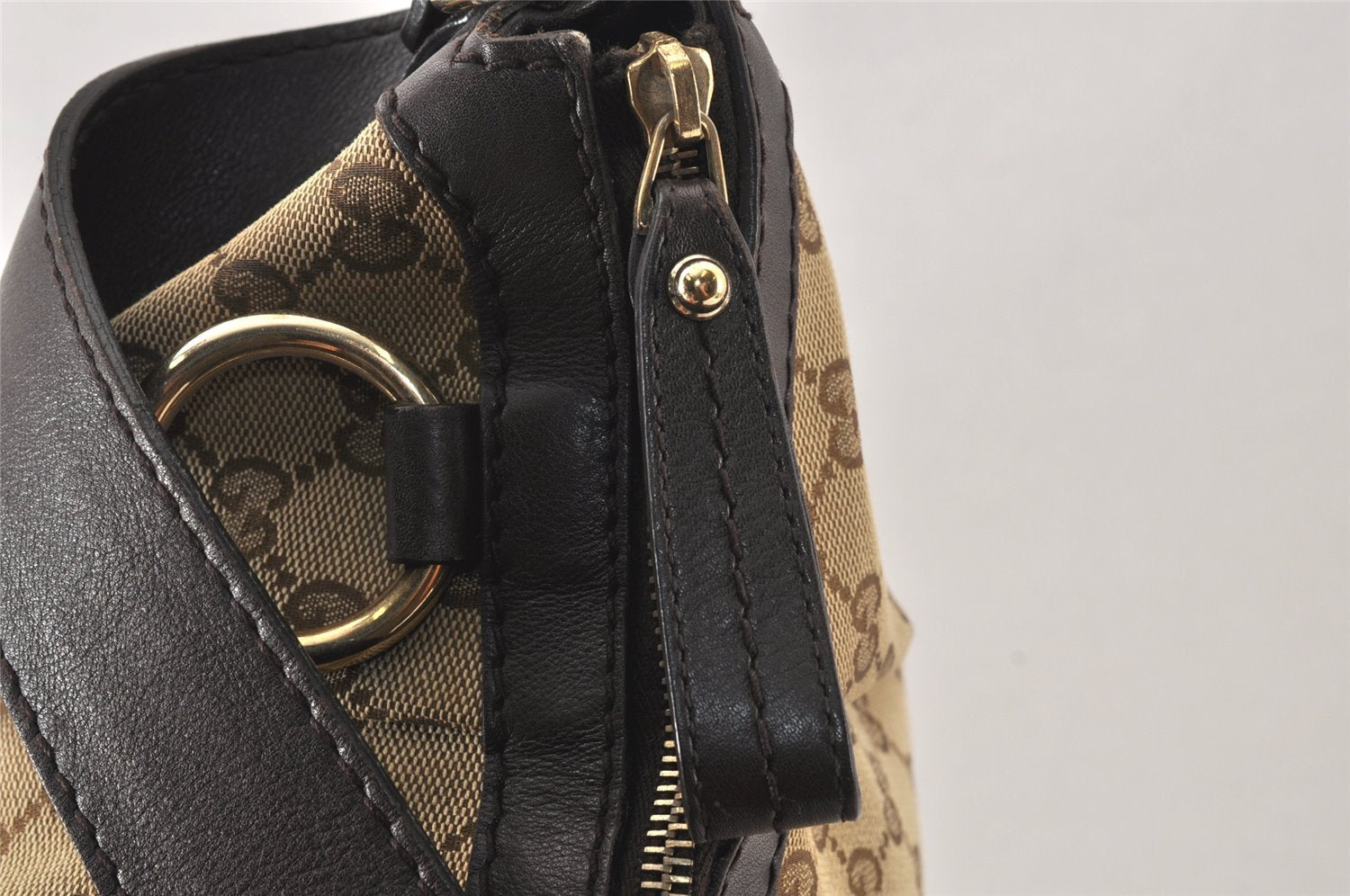Authentic GUCCI Sukey Shoulder Hand Bag GG Canvas Leather 232955 Brown 4488K
