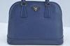 Authentic PRADA Vintage Saffiano Leather 2Way Shoulder Hand Bag Navy Blue 4489K