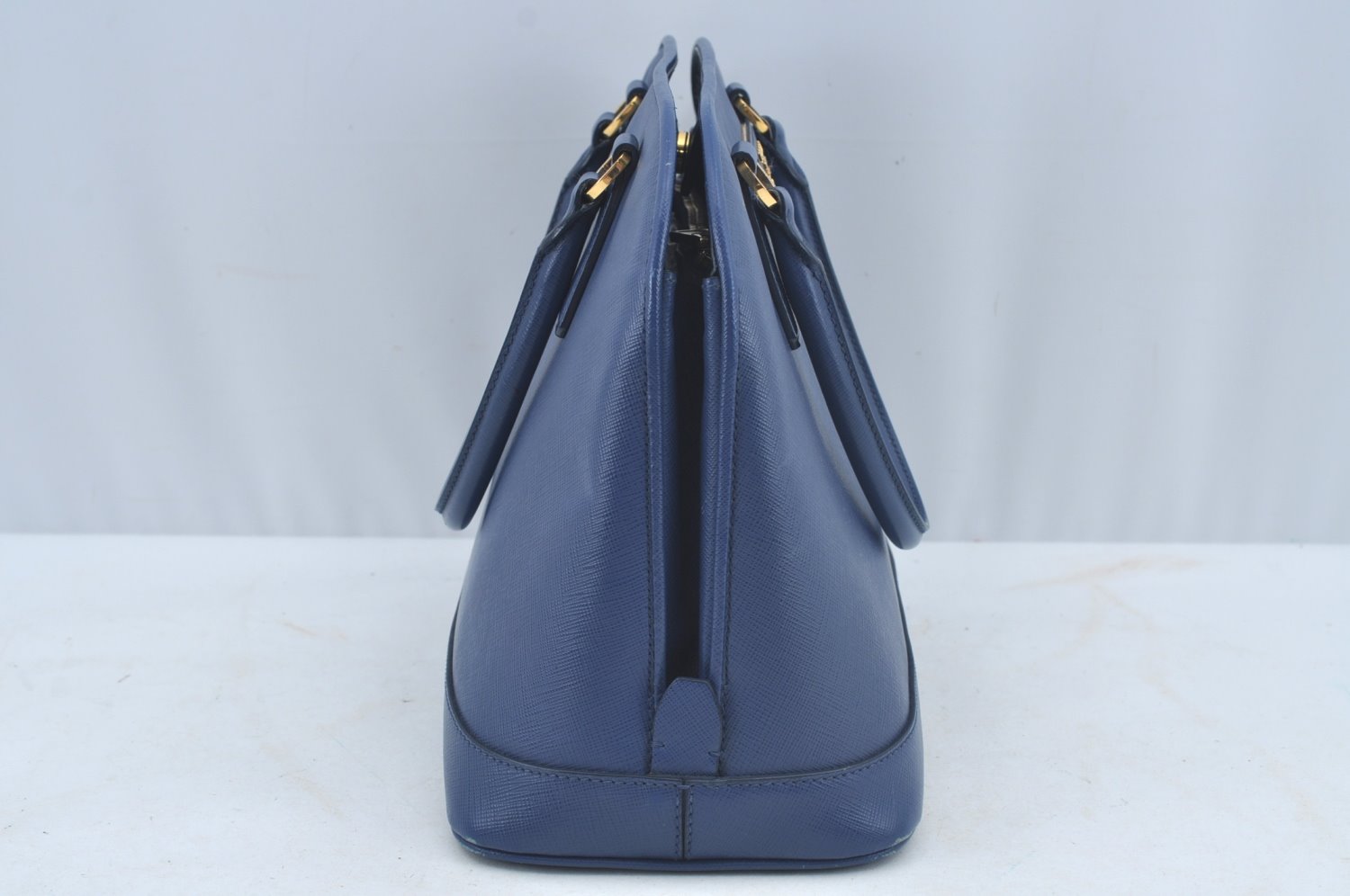 Authentic PRADA Vintage Saffiano Leather 2Way Shoulder Hand Bag Navy Blue 4489K