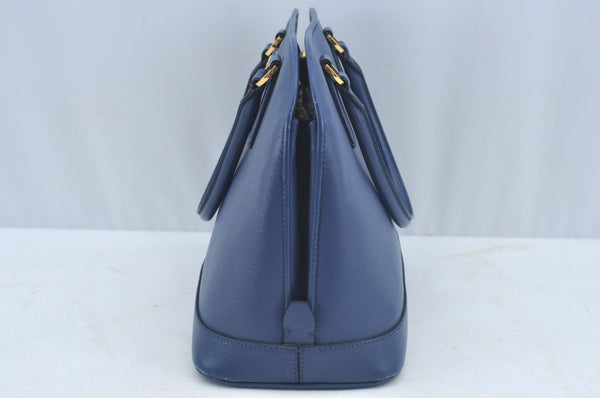 Authentic PRADA Vintage Saffiano Leather 2Way Shoulder Hand Bag Navy Blue 4489K